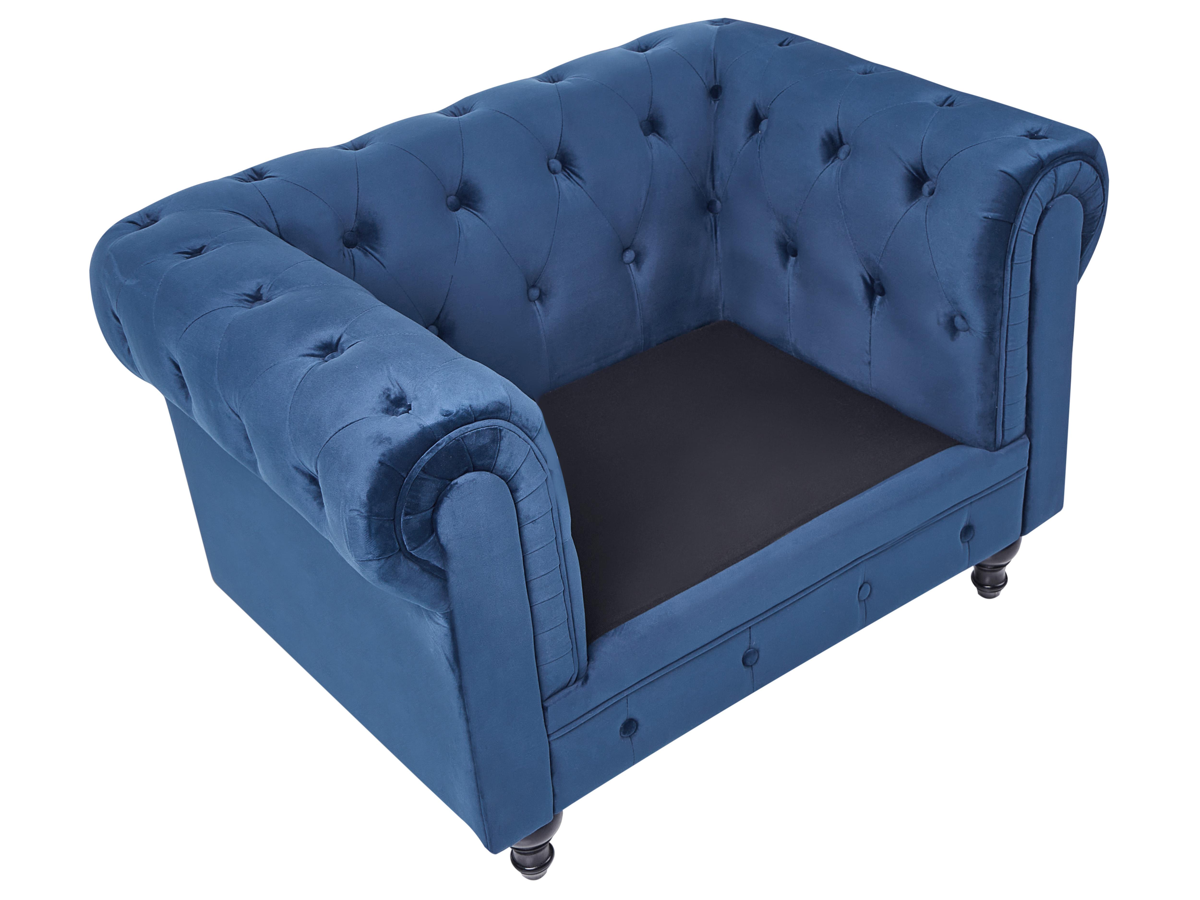 Bankenset 4-zits CHESTERFIELD Fluweel Marineblauw