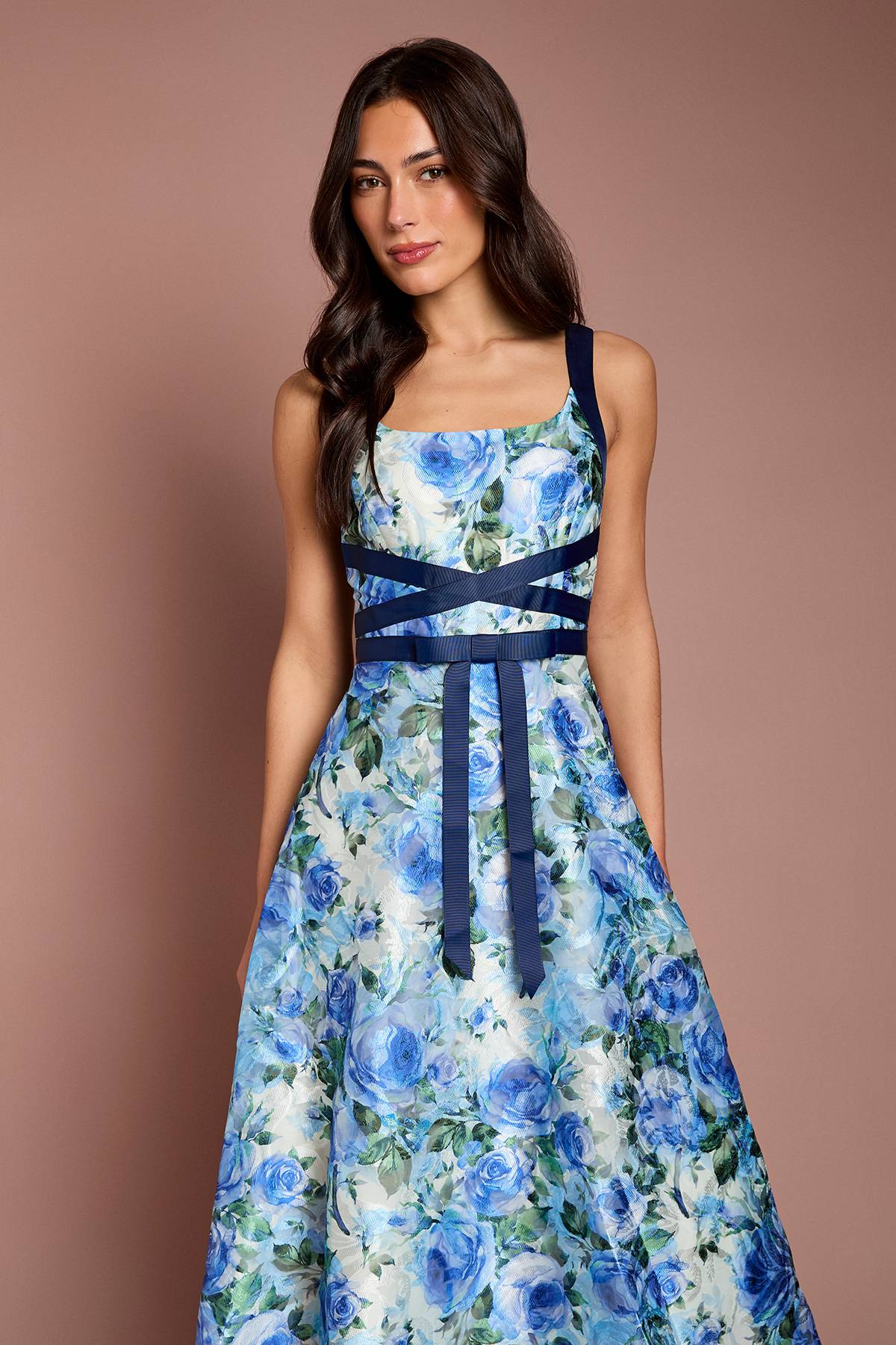 Coast Robe Midi À Jacquard Floral Et Devant Croisé