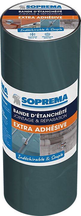 Bande d'étanchéité Extra Adhésive Soprema ardoise 30cm x 5m, ép. 0.6mm