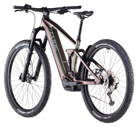 VTT Électrique Tout-Suspendu Cube Stereo Hybrid One44 EXC 800 Shimano Deore XT 12V 800 Wh 29'' Vert Orange Stellar Shiftiris 2025