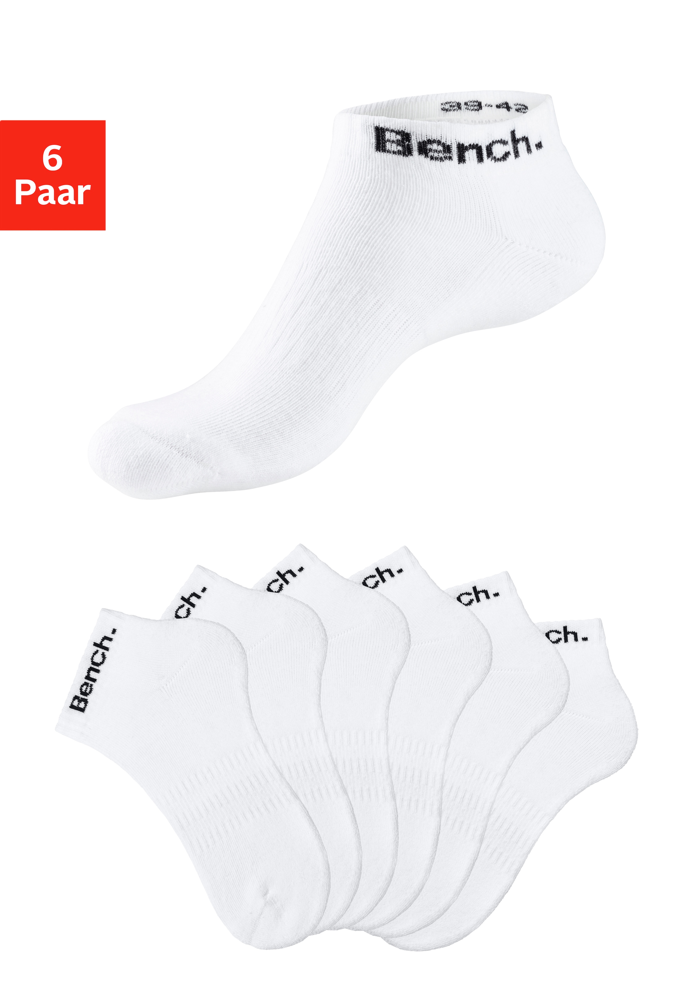 Bench. Sportsocken Packung,  Tennis Kurzsocken mit Halbfussfrottee