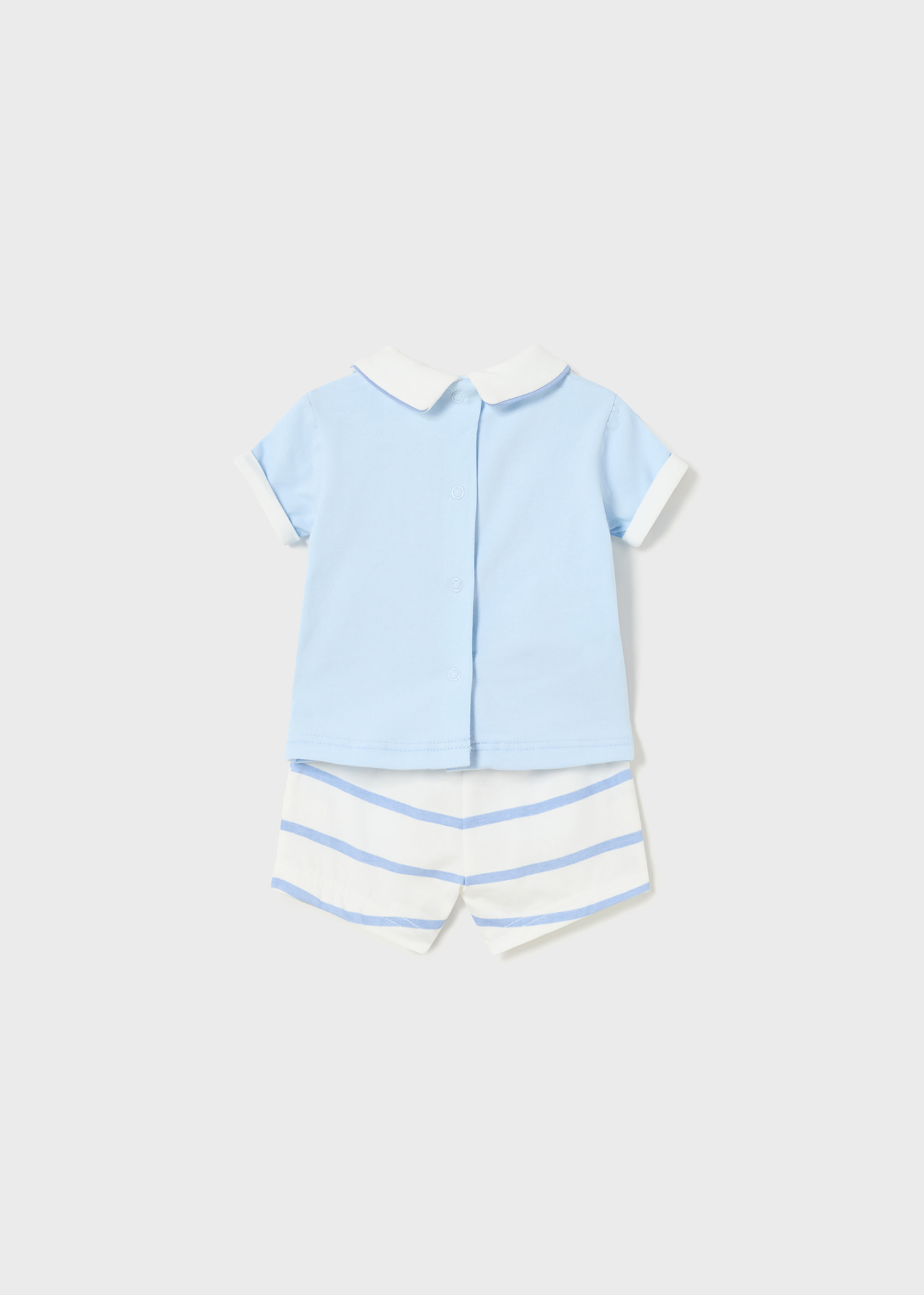 Conjunto de 4 peças em algodão sustentável para recém-nascidos.