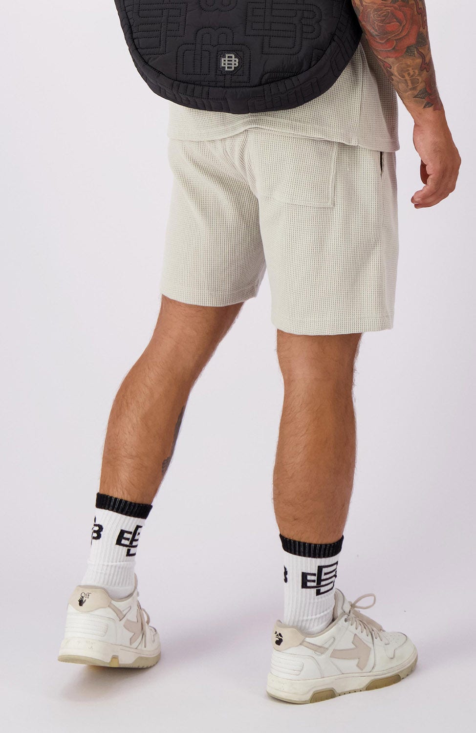 Black Bananas  Monogram Waffle Shorts