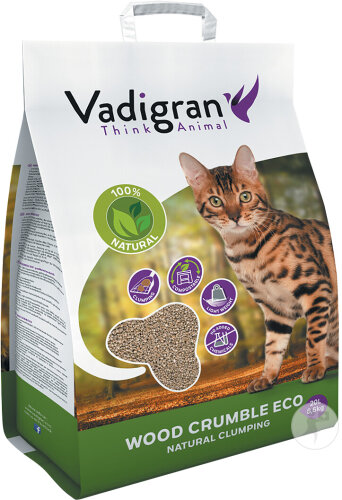 Vadigran Litière Pour Chat Wood Crumble 20l