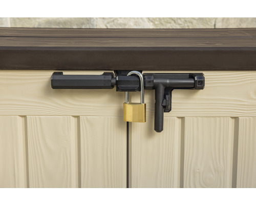 Keter Store-it-out tuinbox inclusief gasveren, 145,5 x 82 x 125 cm, bruin/beige