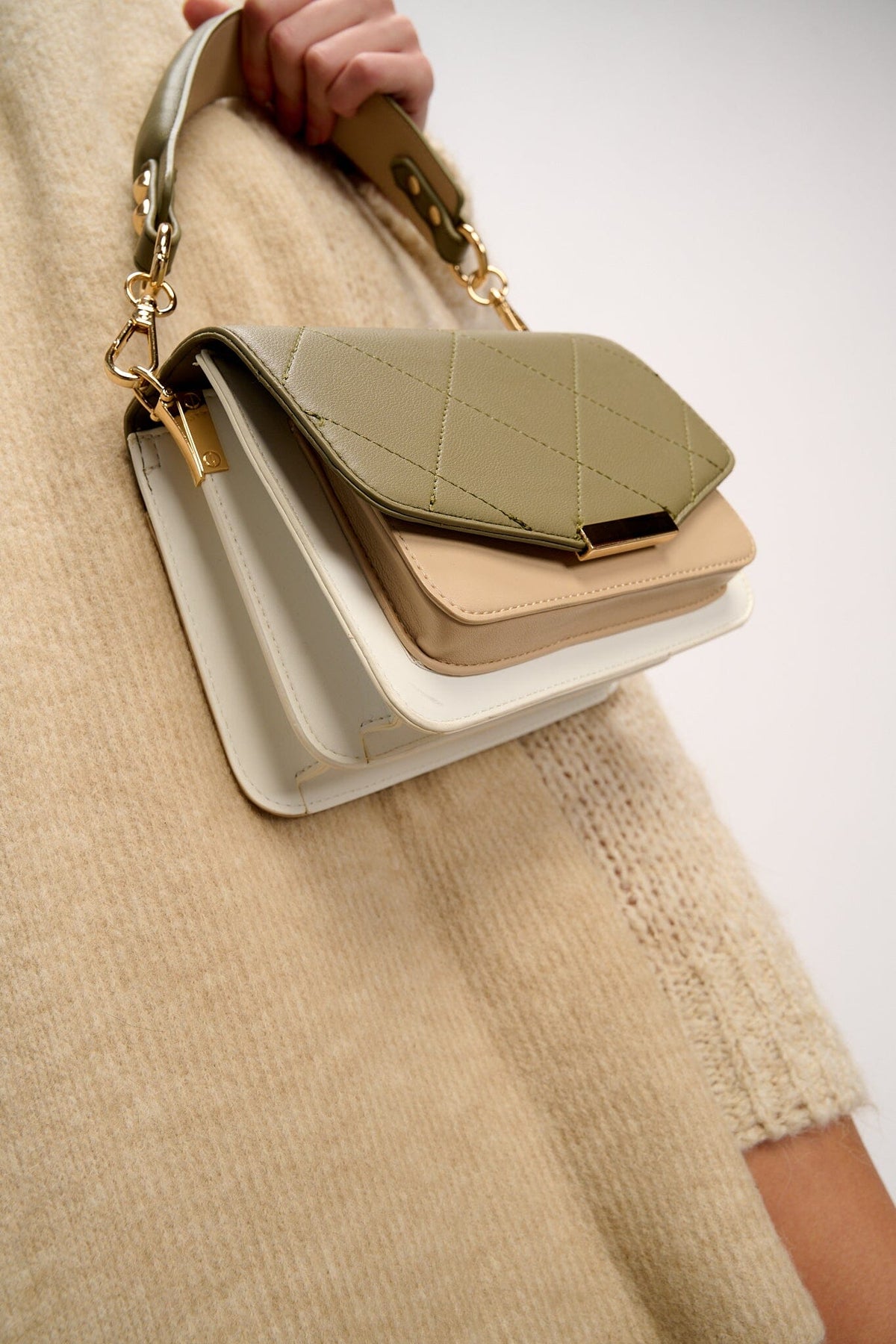 Noella Blanca Multi Compartment Bag army white beige
