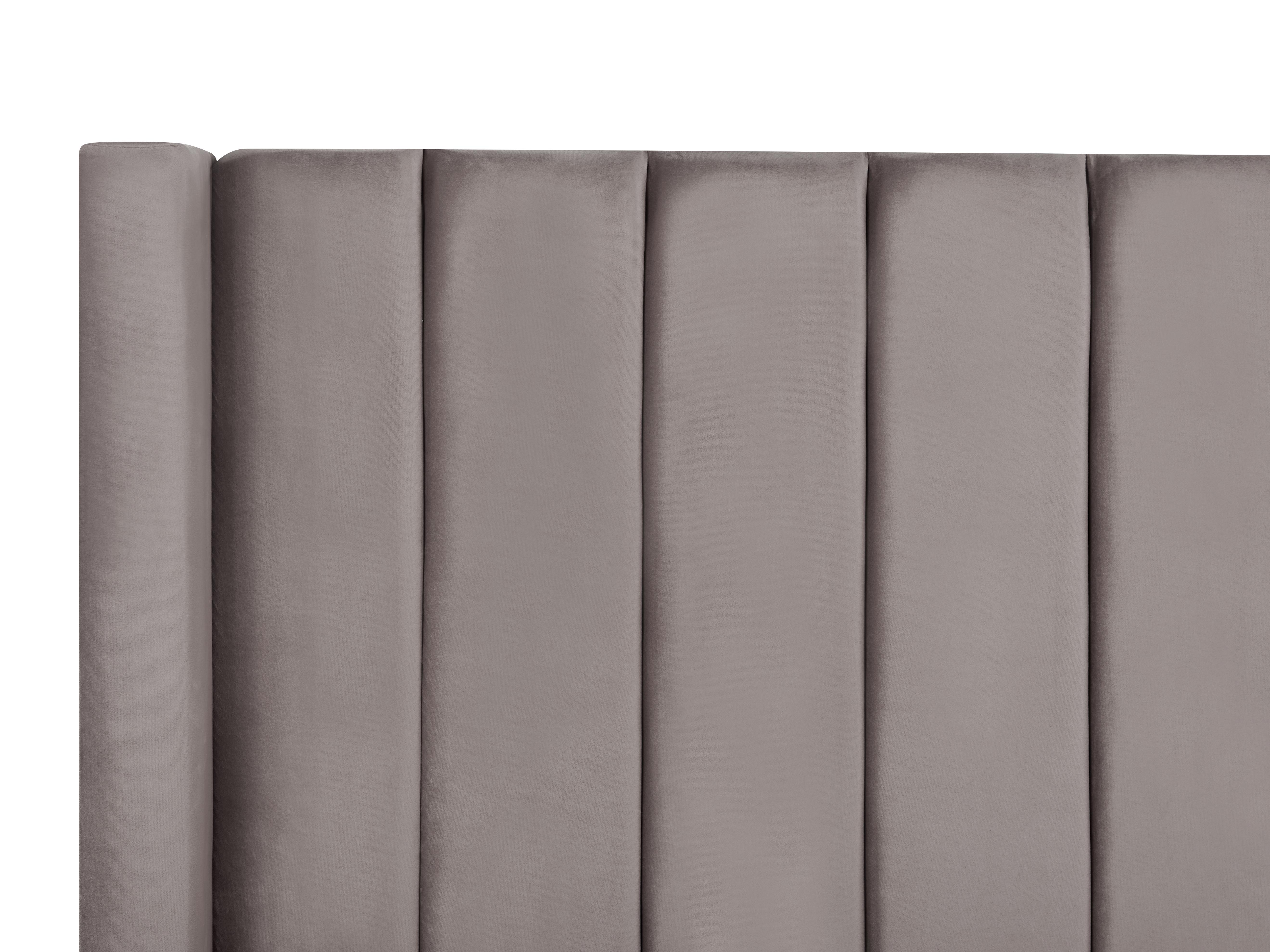 Bed met opbergbankje Fluweel NOYERS 180 x 200 cm Grijs