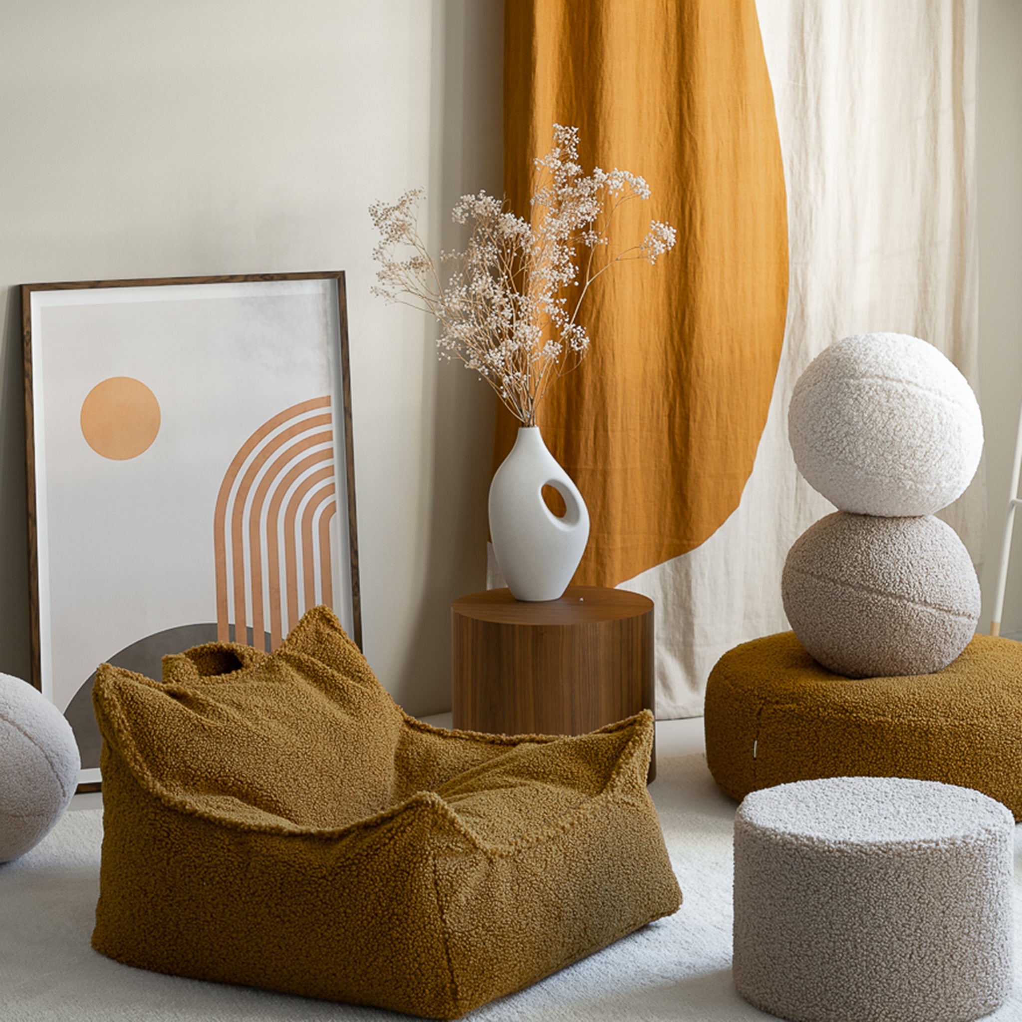 Wigiwama Sitzsack und Ottoman Set Maple