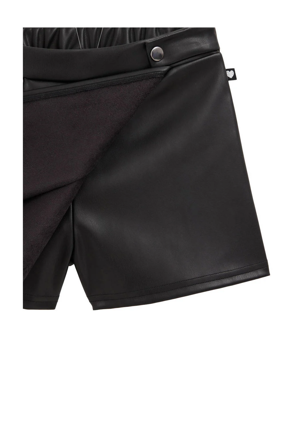 WE Fashion imitatieleren skort zwart