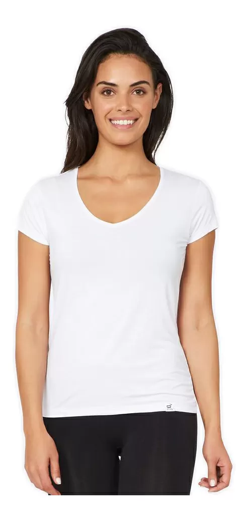 Boody Women's V-Neck T-Shirt, hvid