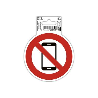 Exacompta - Pictogramme - utilisation des téléphones portables interdite - 100 x 100 mm - rouge