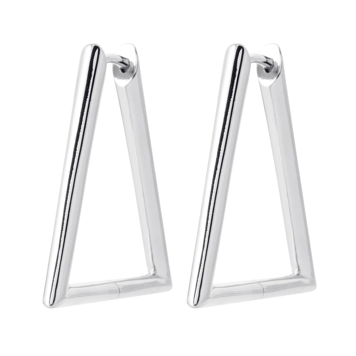 Créoles Brillaxis argent rhodié triangle