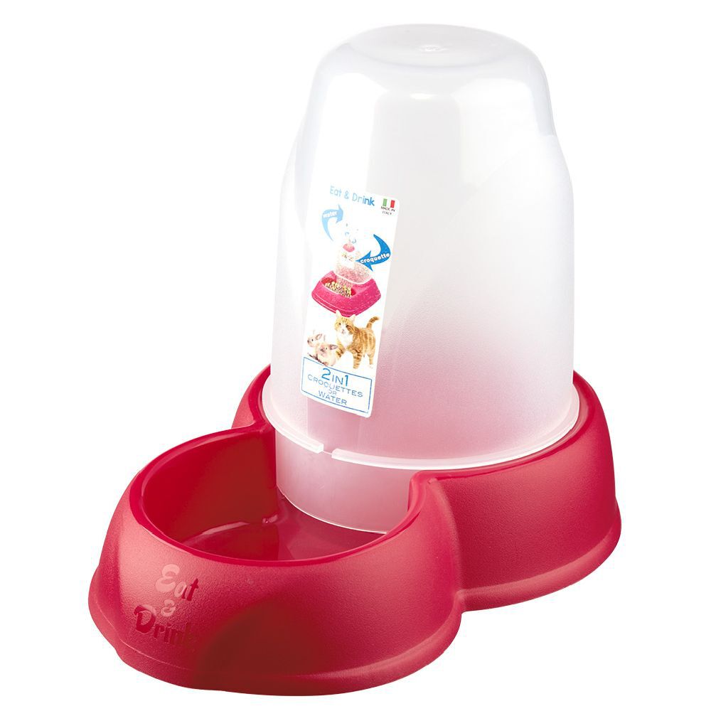 Distributeur à croquettes 1,5L plastique beige