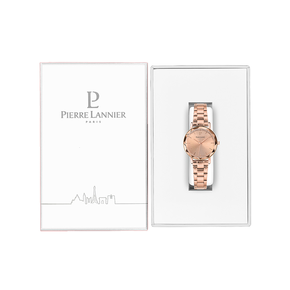 Montre Pierre Lannier femme bracelet acier doré rose