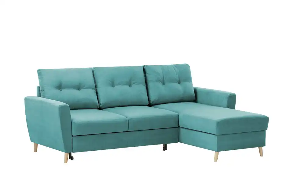 Ecksofa Carla Türkis/Petrol rechts