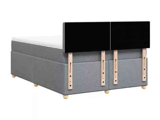Sommier à lattes de lit avec matelas Gris clair 160x200cm Tissu