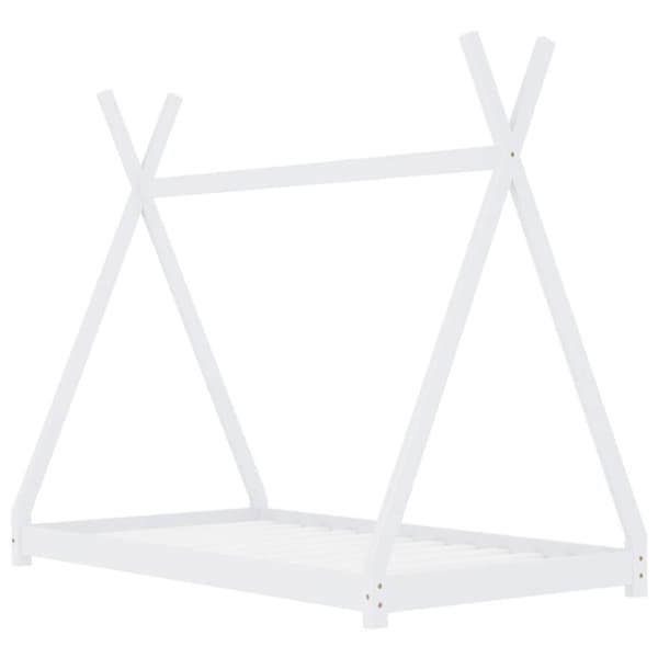vidaXL Seng/Sengeramme for barn heltre furu hvit 90x200 cm change1