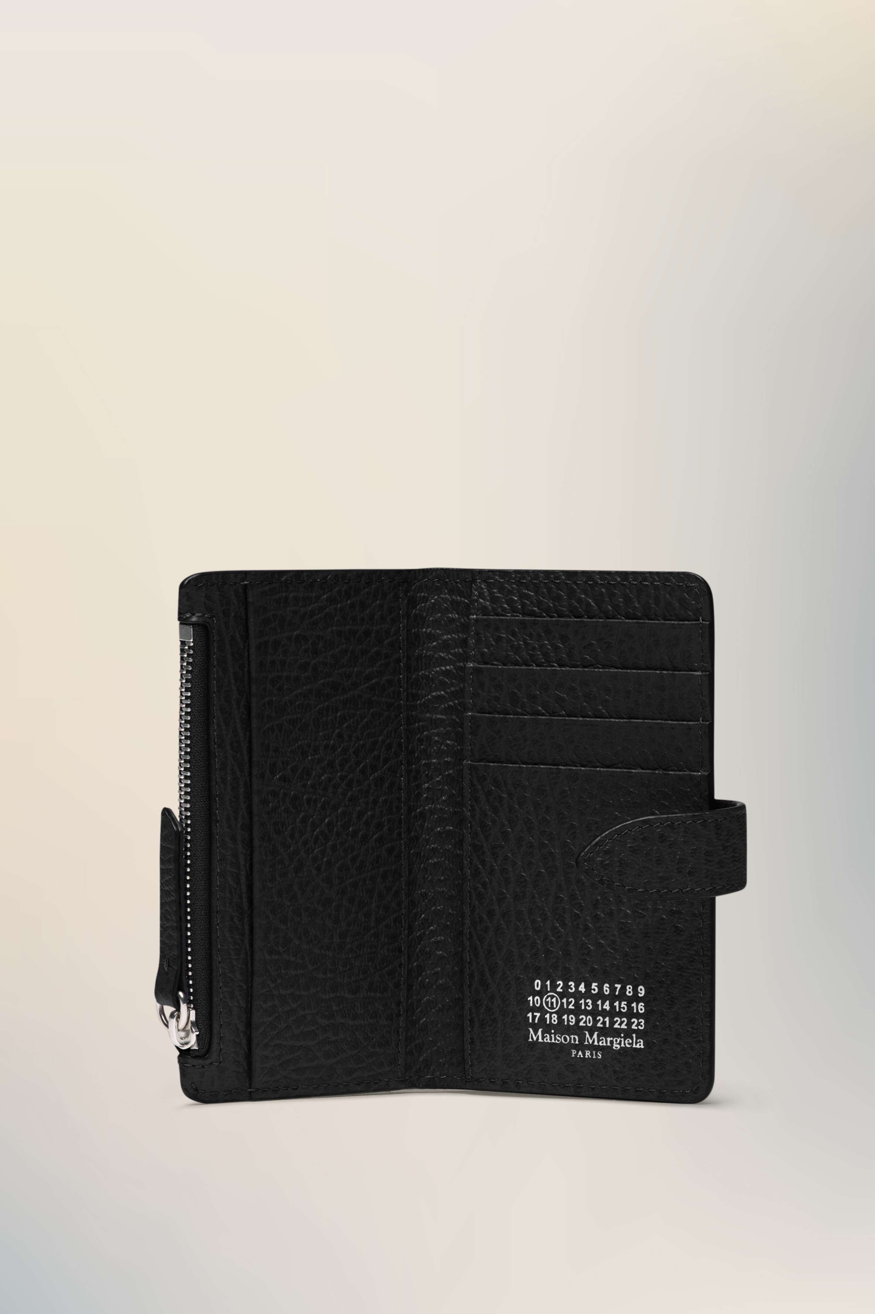 Four stitches zip wallet Noir