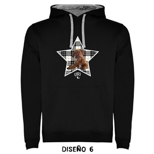 Moletom com capuz xadrez preto personalizável