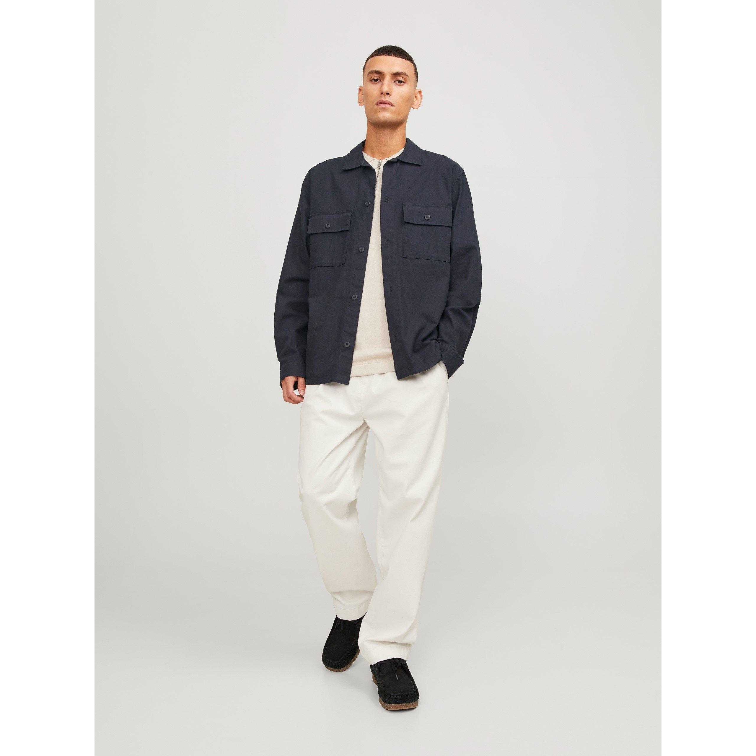 Jack and Jones Venice Linen Blend Long Sleeve Overshirt