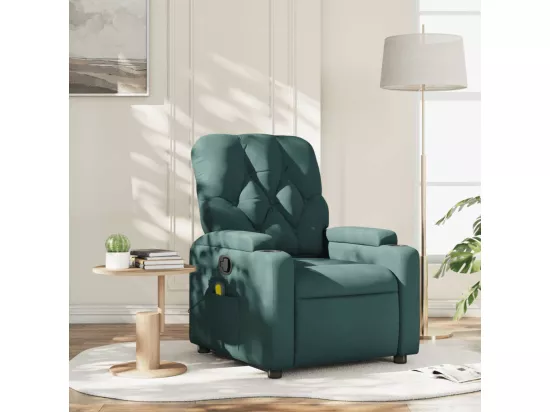 Fauteuil de massage inclinable Vert foncé Tissu