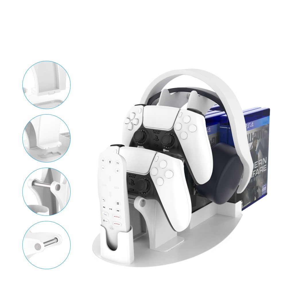 Sony PlayStation PS5 / PS4 / Xbox Halterung für Controller / Kopfhörer / Fernbedienung - Weiss