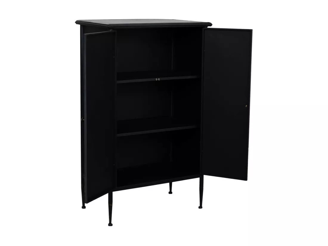 Armoire avec 2 portes noir vieilli 61x35x100
