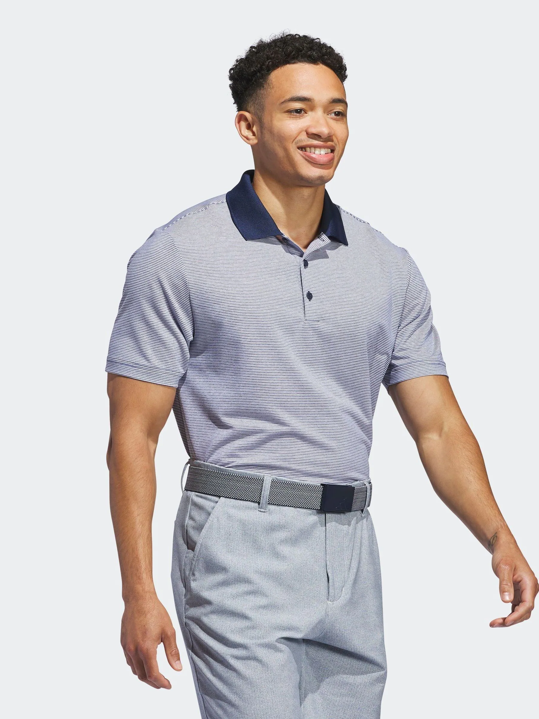 Wit/blauw - adidas - Golfpoloshirt