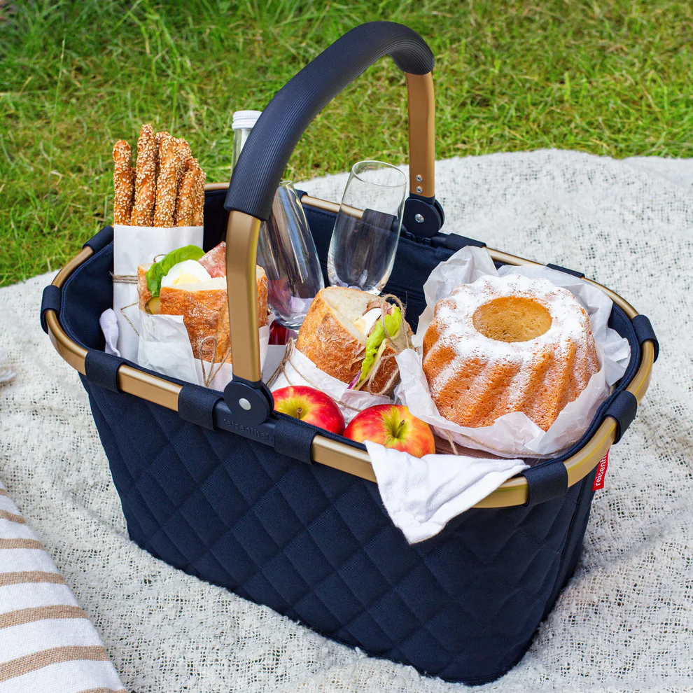 (22l) Carrybag Einkaufskorb Shopping Einkaufstasche (BK4111) - Rhombus Midnight Gold