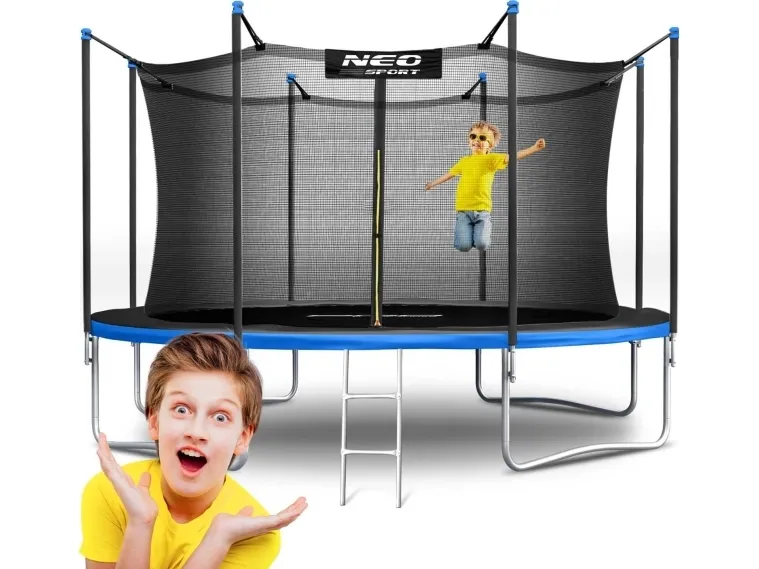 Neo-Sport havetrampolin 13 fod/404 cm havetrampolin med indvendigt net og stige Neo-Sport