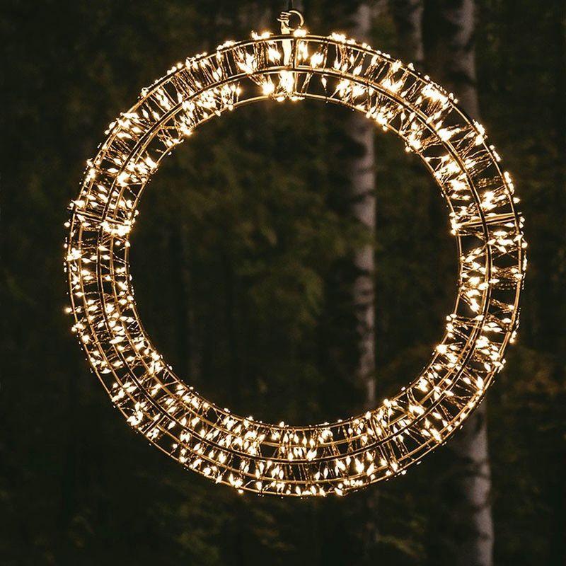 Anna's Collection - 36CMX5CM KRANS ZWART 800LED CLASSIC WARM - 5M A...