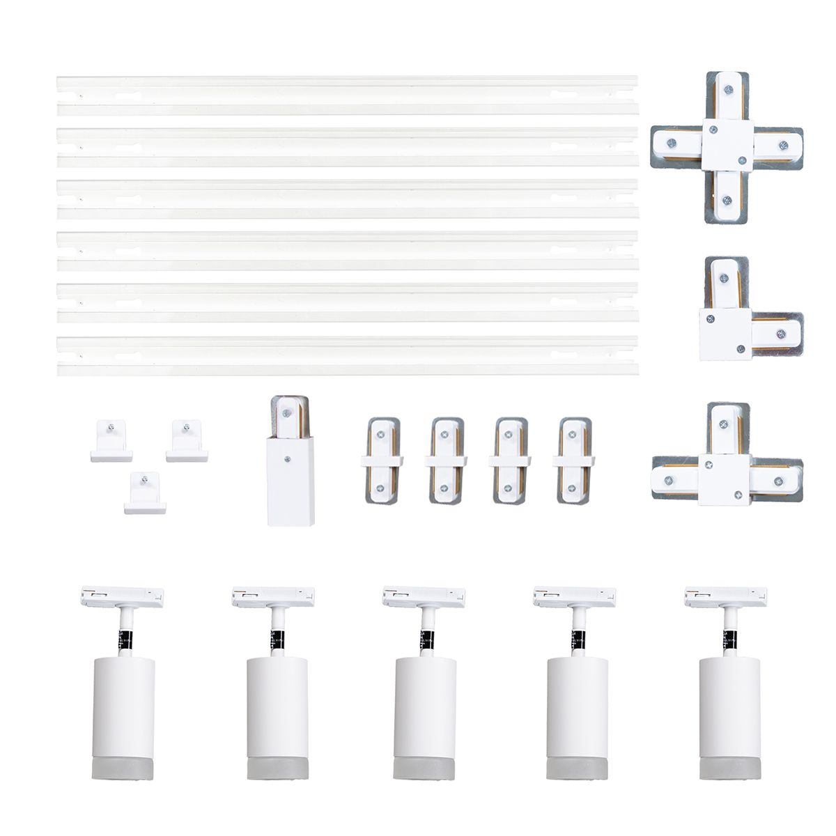 Modern railsysteem met 5 spots wit 1-fase - Iconic Jeana