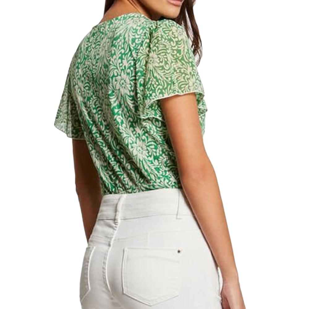Morgan Blouse Vert/Blanche Femme Morgan DRICHIE