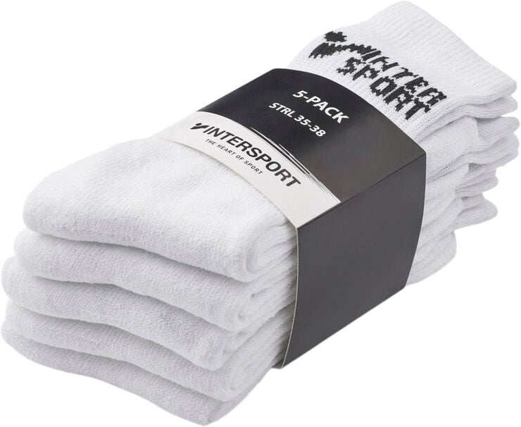 INTERSPORT Tennisstrømper 5 pak Hvid
