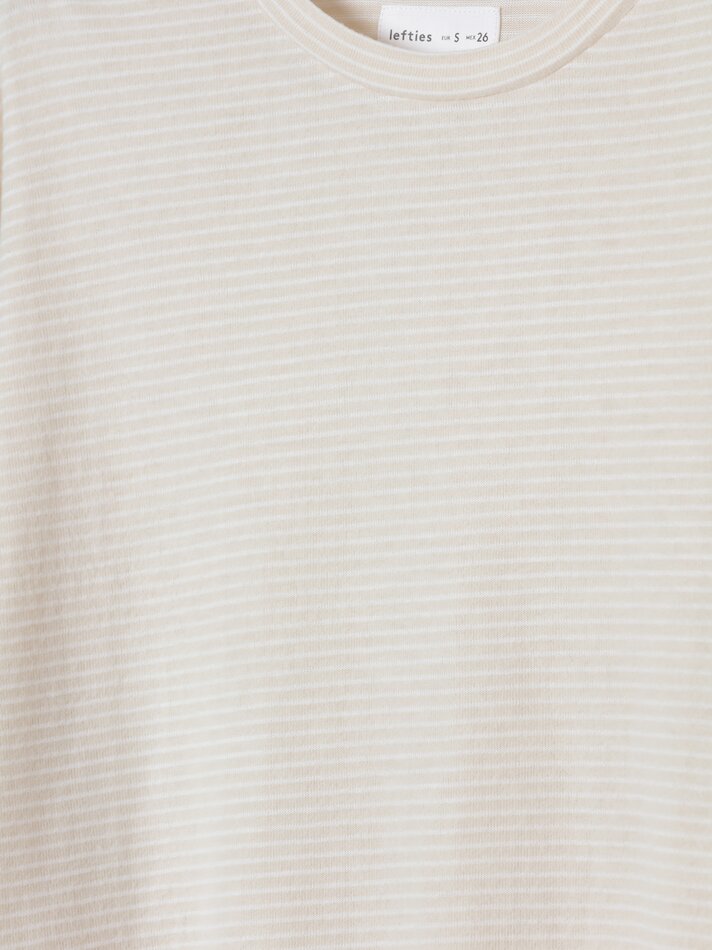 Conjunto de pijama de toque macio - Bege claro