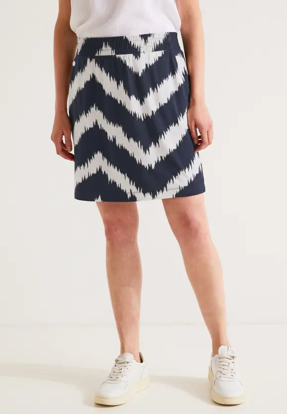 Minirock mit Zick Zack Print - deep blue