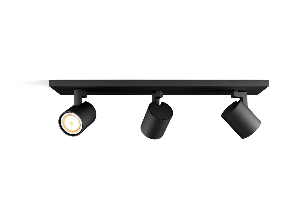 Philips Hue White ambiance Runner - Spotlys - LED-spot lyspære x 3 - GU10 - total: 15 W (tilsvarende 150 W) - varmt til køligt hvidt lys - 2200-6500 K - tredobbelt - sort
