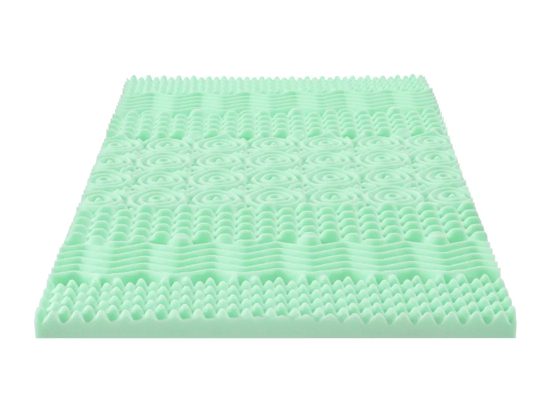 Surmatelas 180 x 200 cm mémoire de forme 7 zones aux extraits de thé vert ép.5cm - LESINI de NATUREA