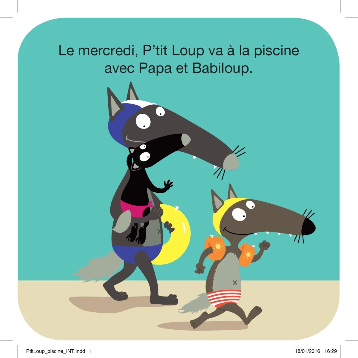 Auzou Livre de Bain P'tit Loup à la Piscine