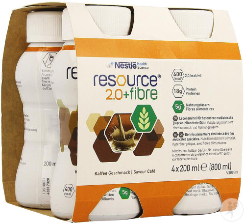 Nestlé Resource 2.0 + Fibre Café Bouteilles 4x200ml (12100790)