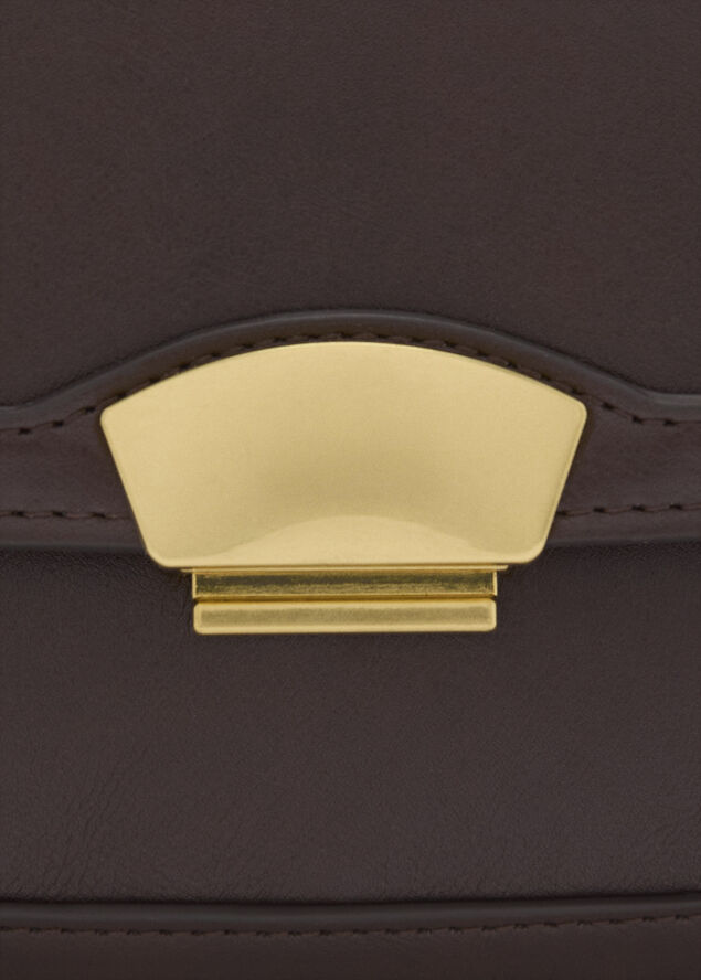 MANGO Crossbody bag with metal closure Dark brown