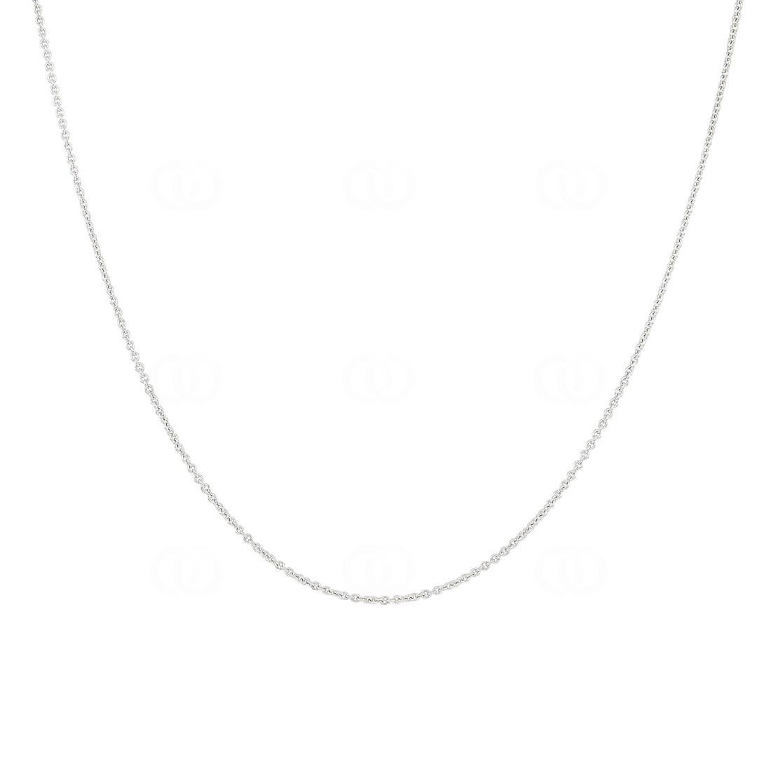 Rundankerkette 750/18 K Weissgold 1.1mm