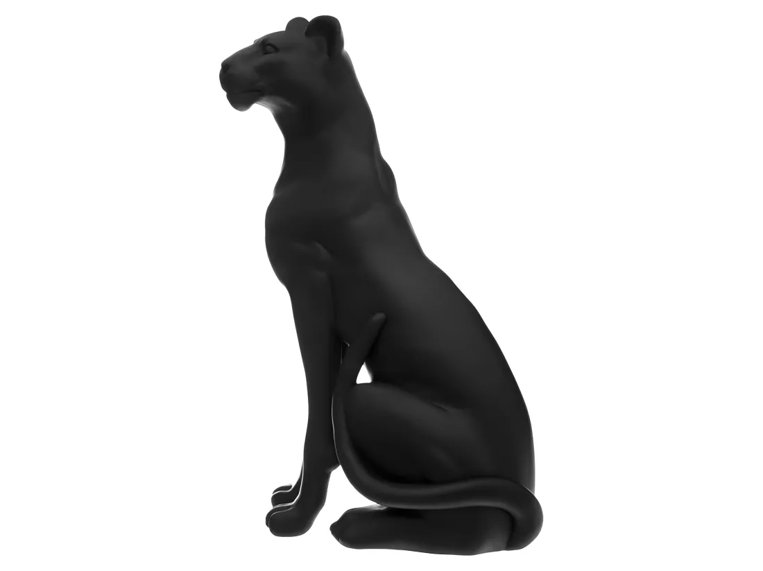 Statue de panthère résine noire H62 Atmosphera - Noir