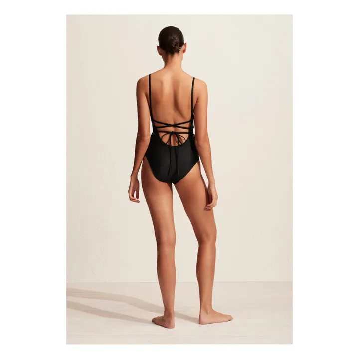 Matteau Maillot 1 Pièce Wrap Plunge | Noir