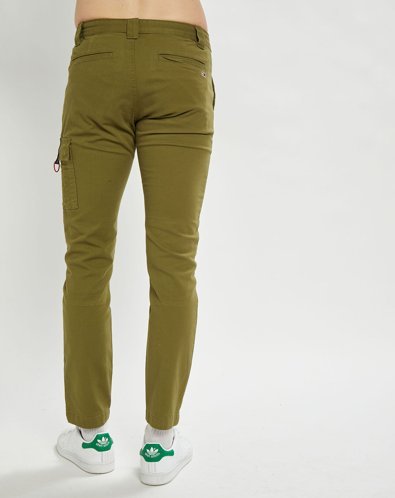 Tommy Jeans Pantalon en Coton Bio slim fit scanton dobby cargo kaki