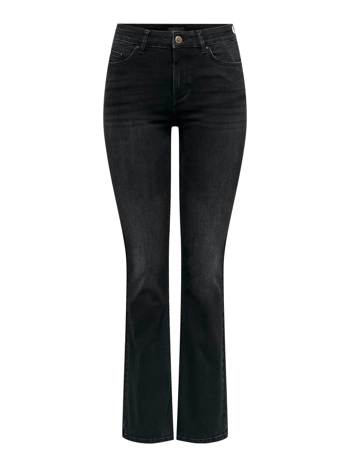 ONLBLUSH Mittlere Taille Ausgestellt Jeans Washed Black
