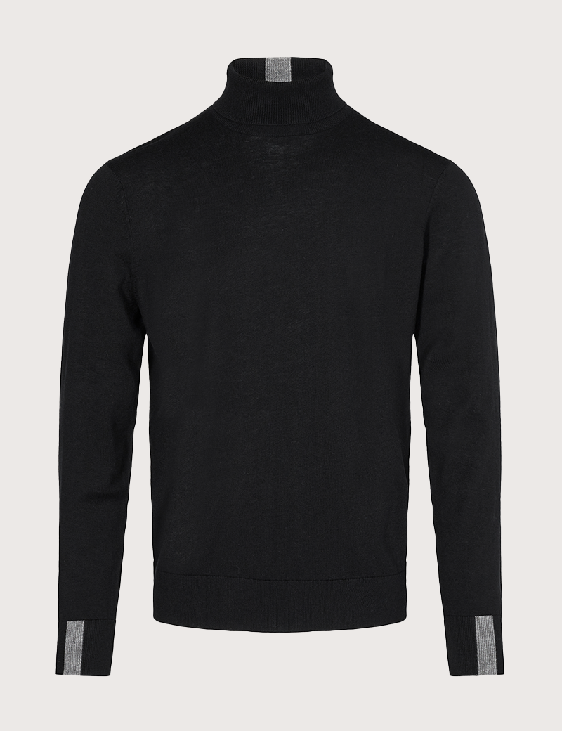 MOS MOSH COL ROULÉ HOMME ADAM SUPIMA NOIR