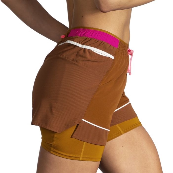 Brooks Dame Shorts High Point 2in1 3 Inch Shorts Brun