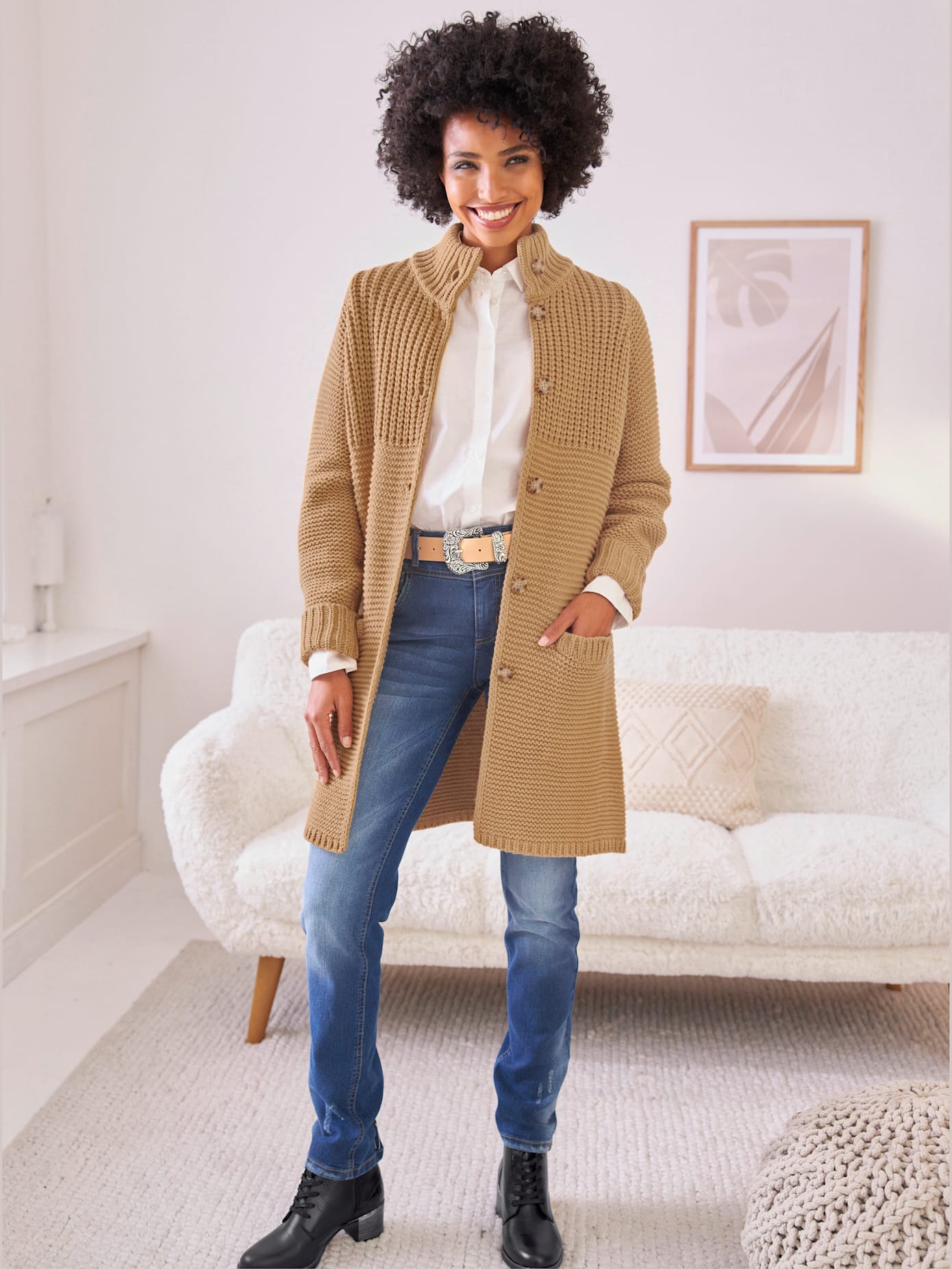 Veste en tricot 15% laine