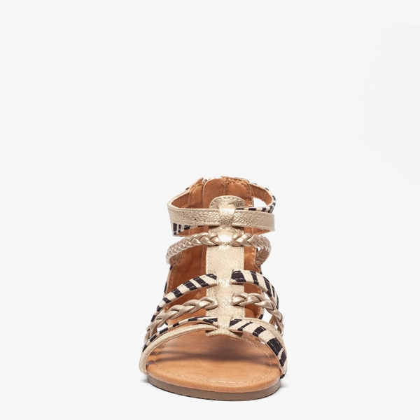 Blue Box meisjes sandalen goud zebraprint